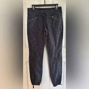 ATHLETA Small Zipper Drawstring Black (or very dark gray) Space Dye Joggers